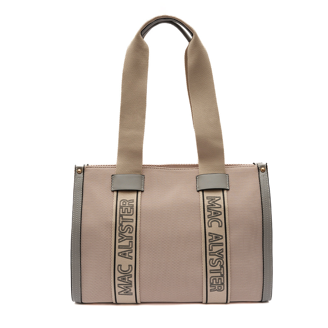 Sac shopping INSOUCIANTE pour femme en tissus PERLE de face