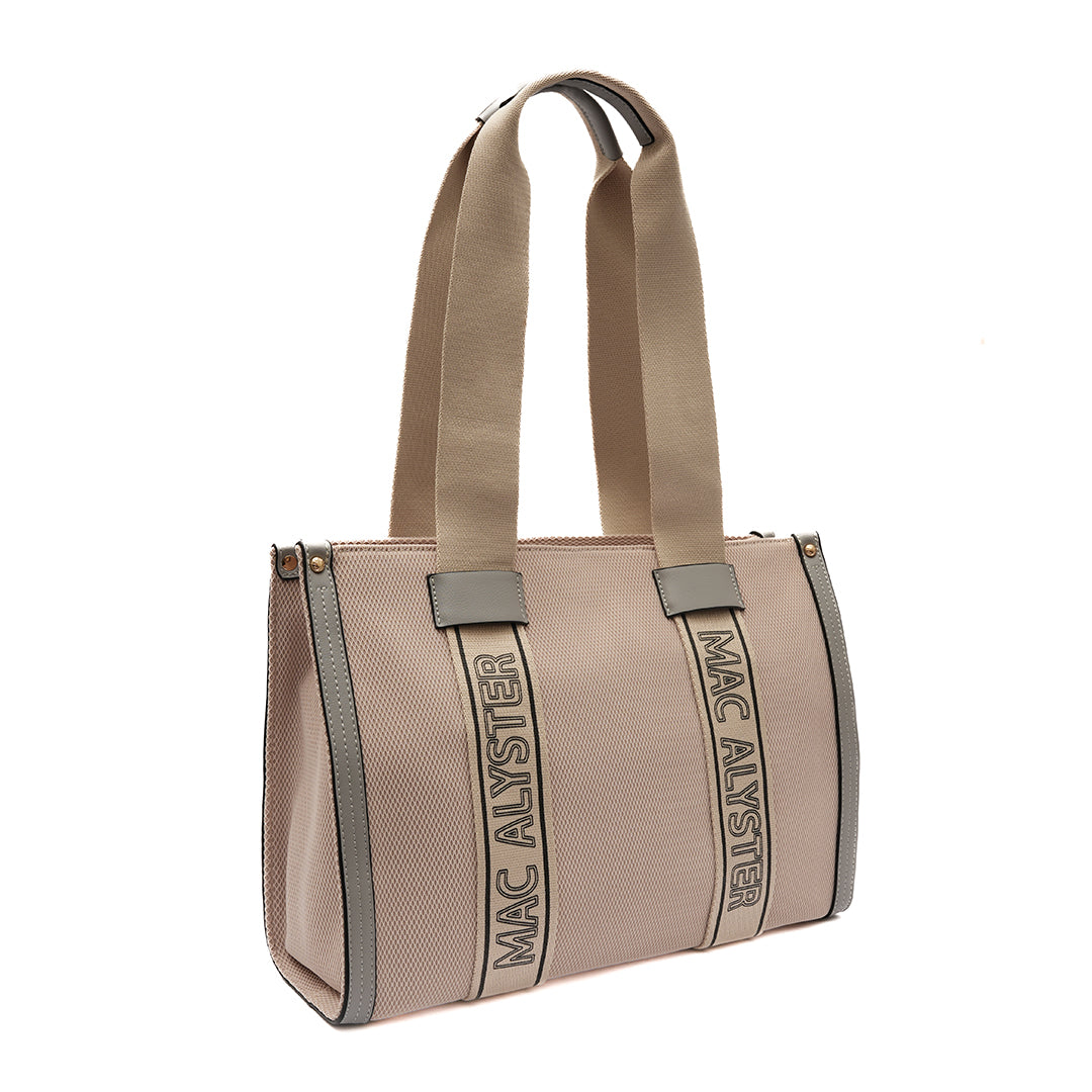 Sac shopping INSOUCIANTE pour femme en tissus PERLE de trois-quarts