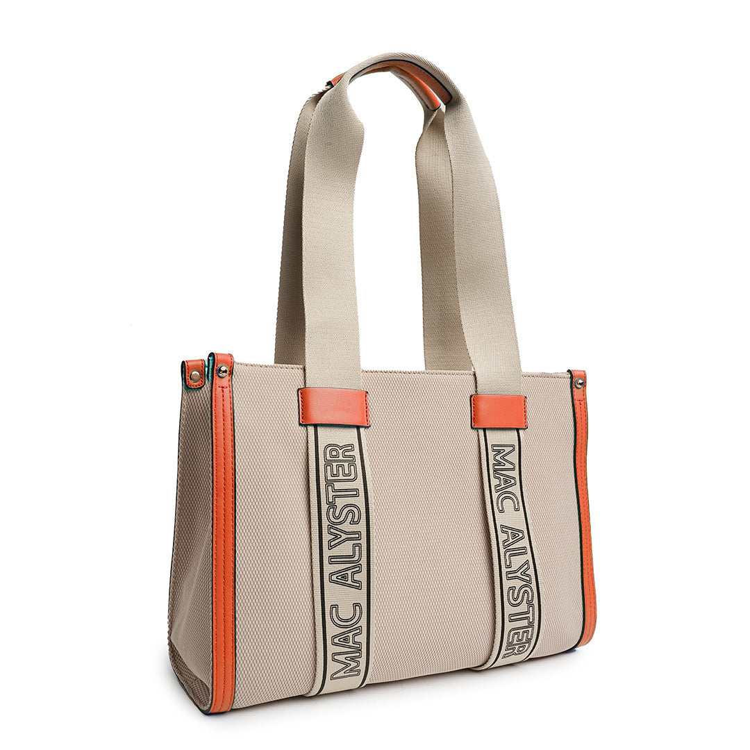 Sac shopping INSOUCIANTE pour femme en tissus POTIRON de trois-quarts