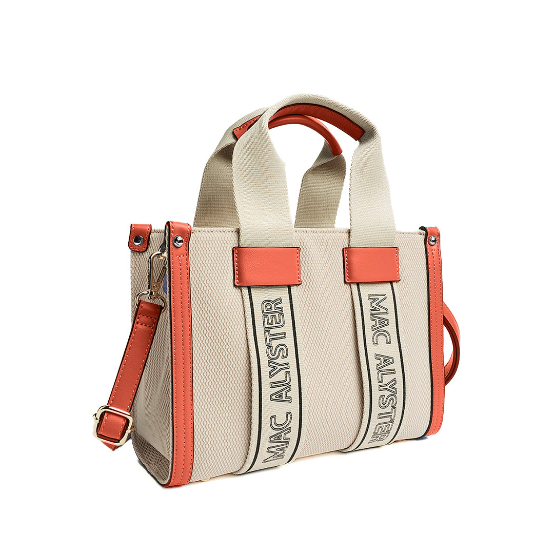 Petit sac shopping INSOUCIANTE pour femme en tissus POTIRON de trois-quarts