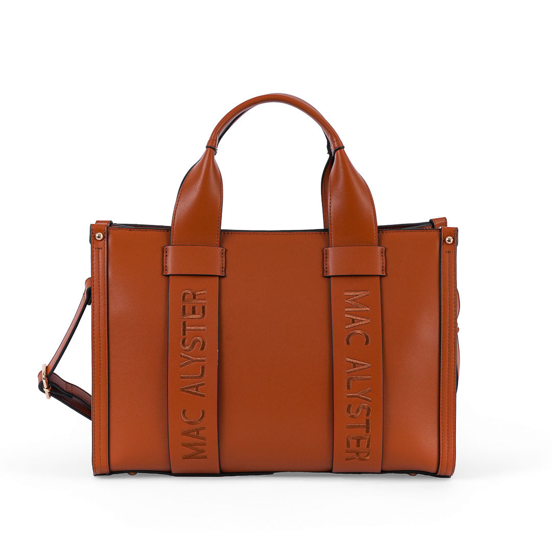 Sac à main Grand Porté Main Basic Clover Mac Alyster Marron Cognac