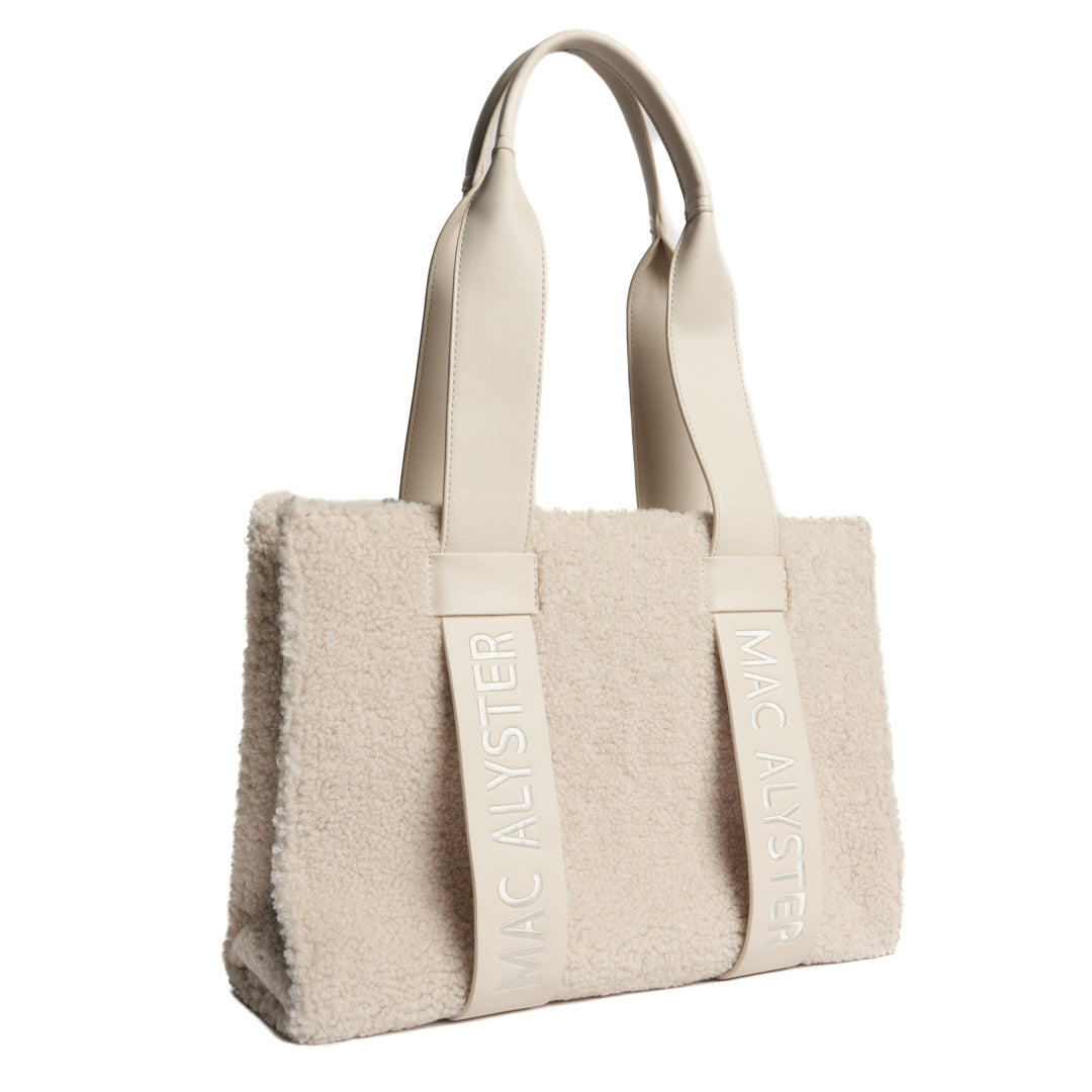 Sac cabas CAPSULE CLOVER en matière synthétique BEIGE de trois-quarts