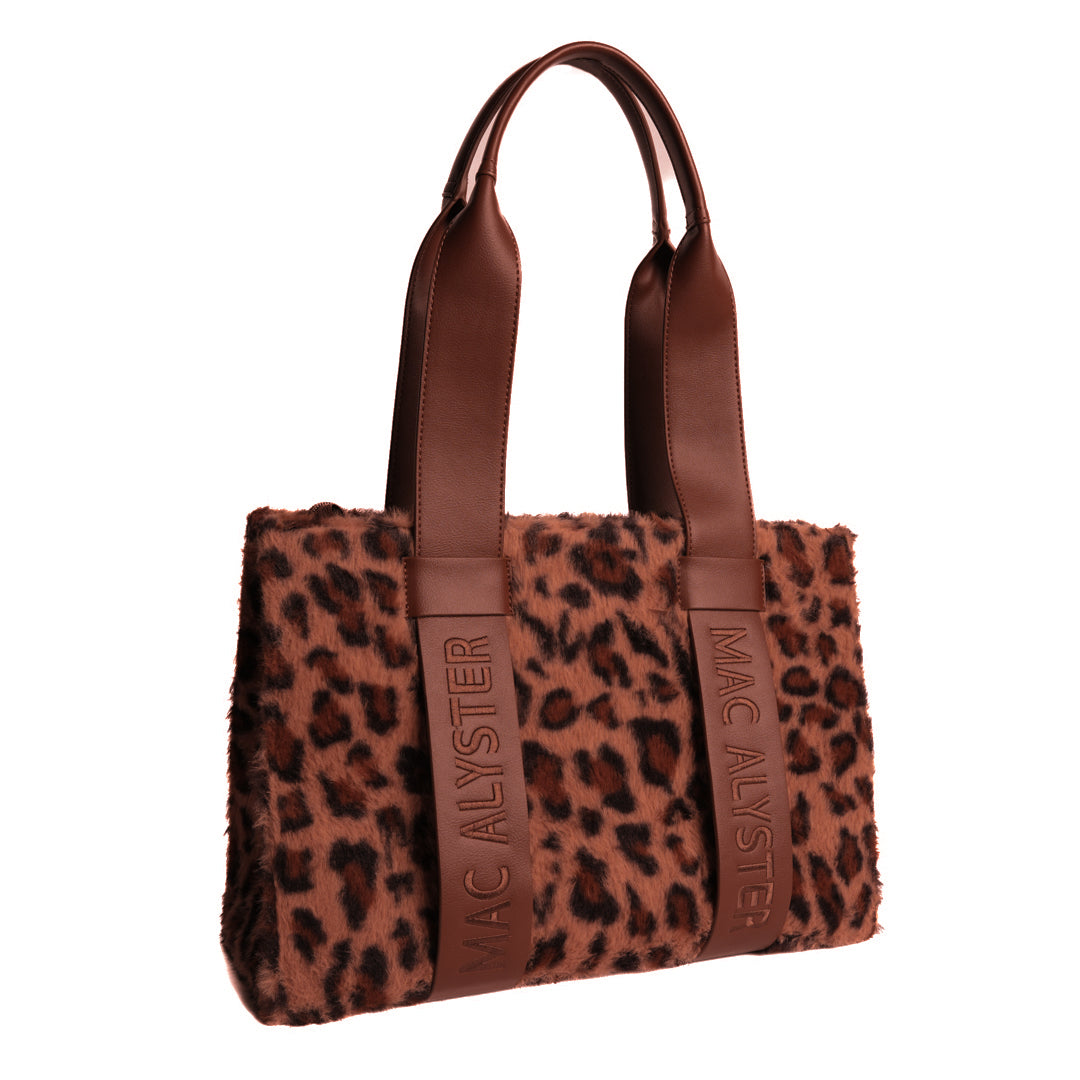 Sac cabas CAPSULE CLOVER en matière synthétique LEOPARD de trois-quarts