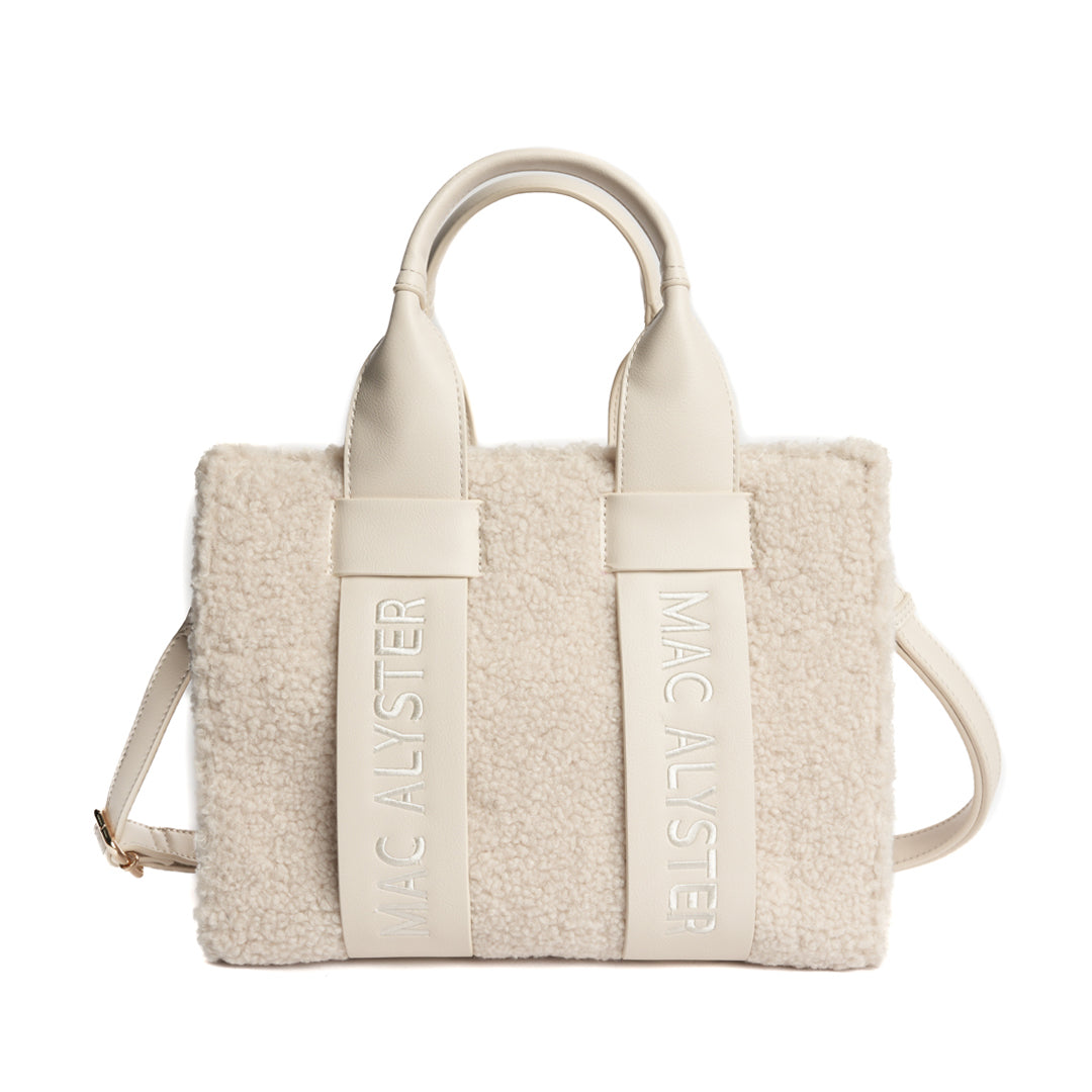 Petit sac cabas CAPSULE CLOVER en matière synthétique BEIGE de face