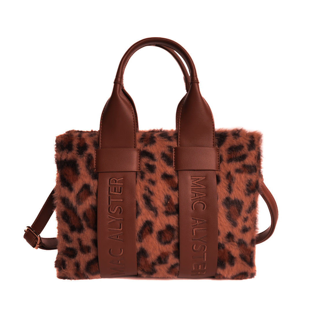 Petit sac cabas CAPSULE CLOVER en matière synthétique LEOPARD de face