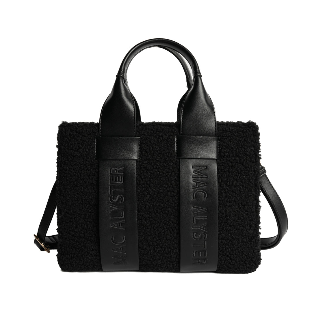 Petit sac cabas CAPSULE CLOVER en matière synthétique NOIR de face