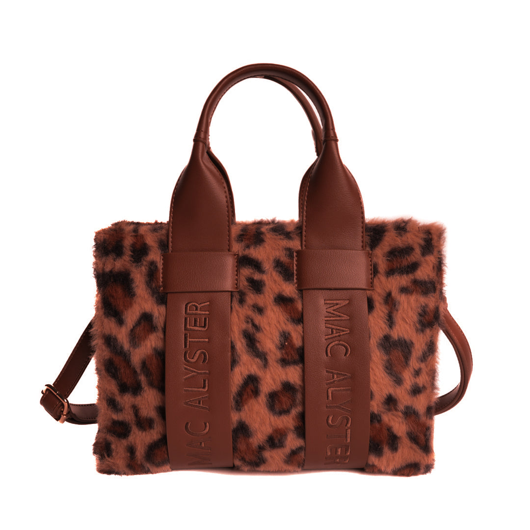 Petit sac cabas CAPSULE CLOVER en matière synthétique LEOPARD de dos