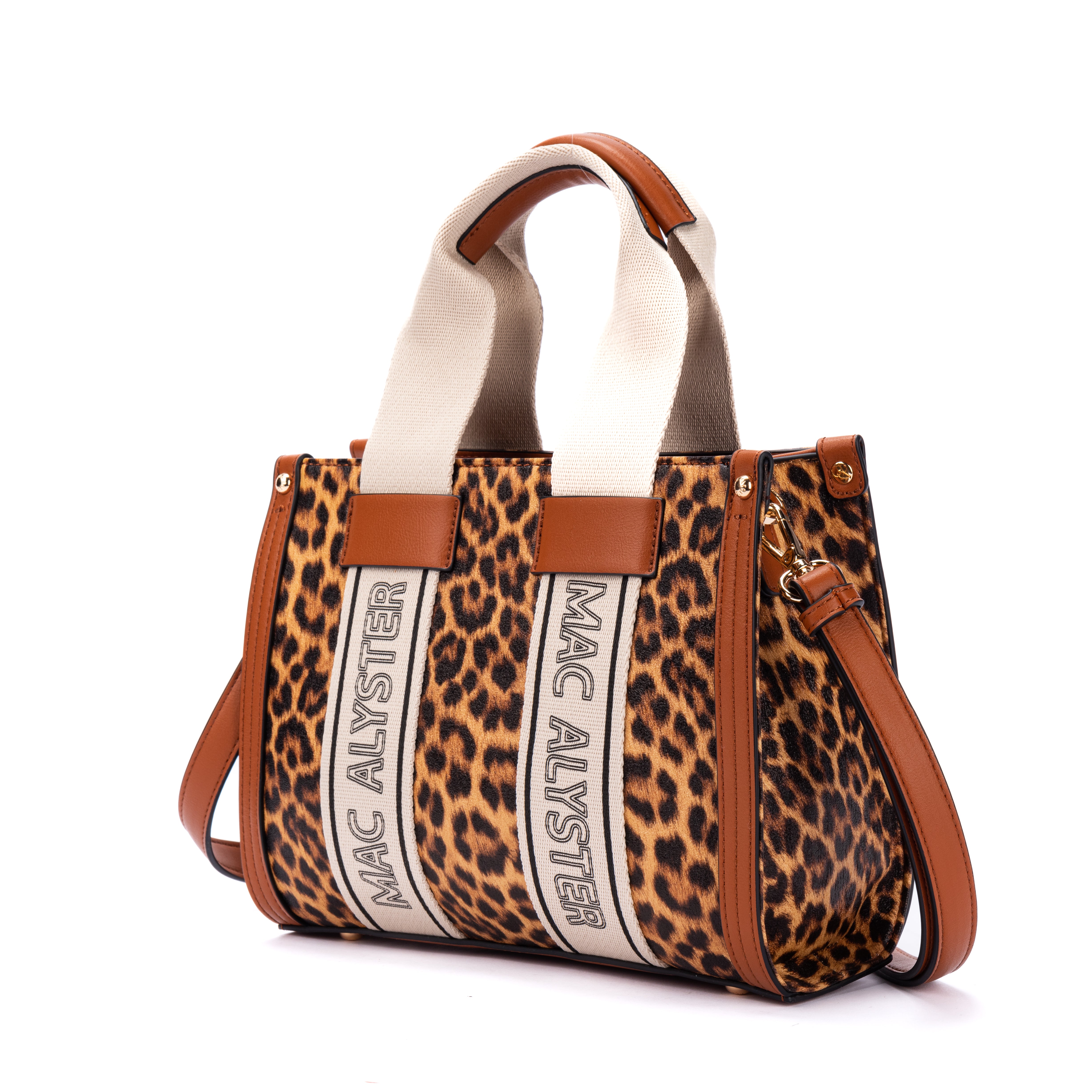 Capsule CLOVER RAPHIA en matière synthétique LEOPARD de trois-quarts