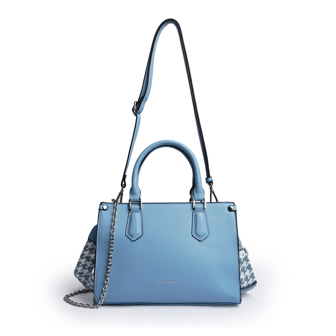 Sac à main MILAN en cuir synthétique BLEU de face