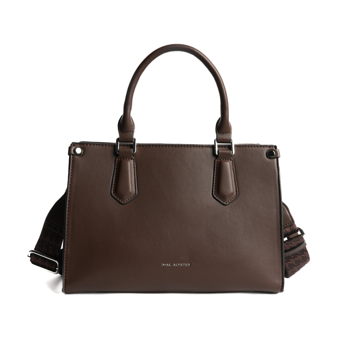 Sac de ville MILAN en cuir synthétique CHOCOLAT de face