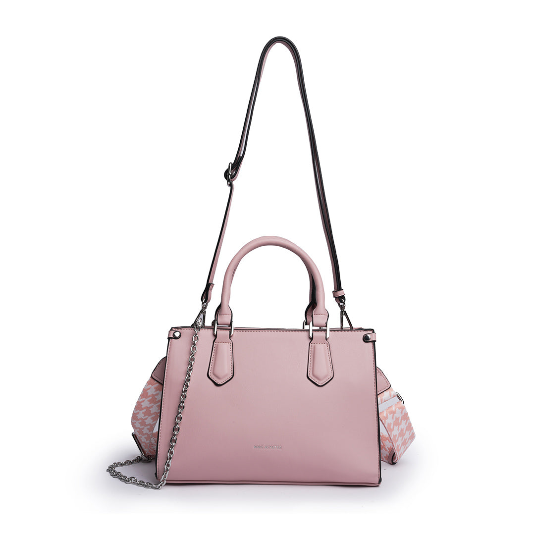 Sac à main MILAN en cuir synthétique ROSE de face