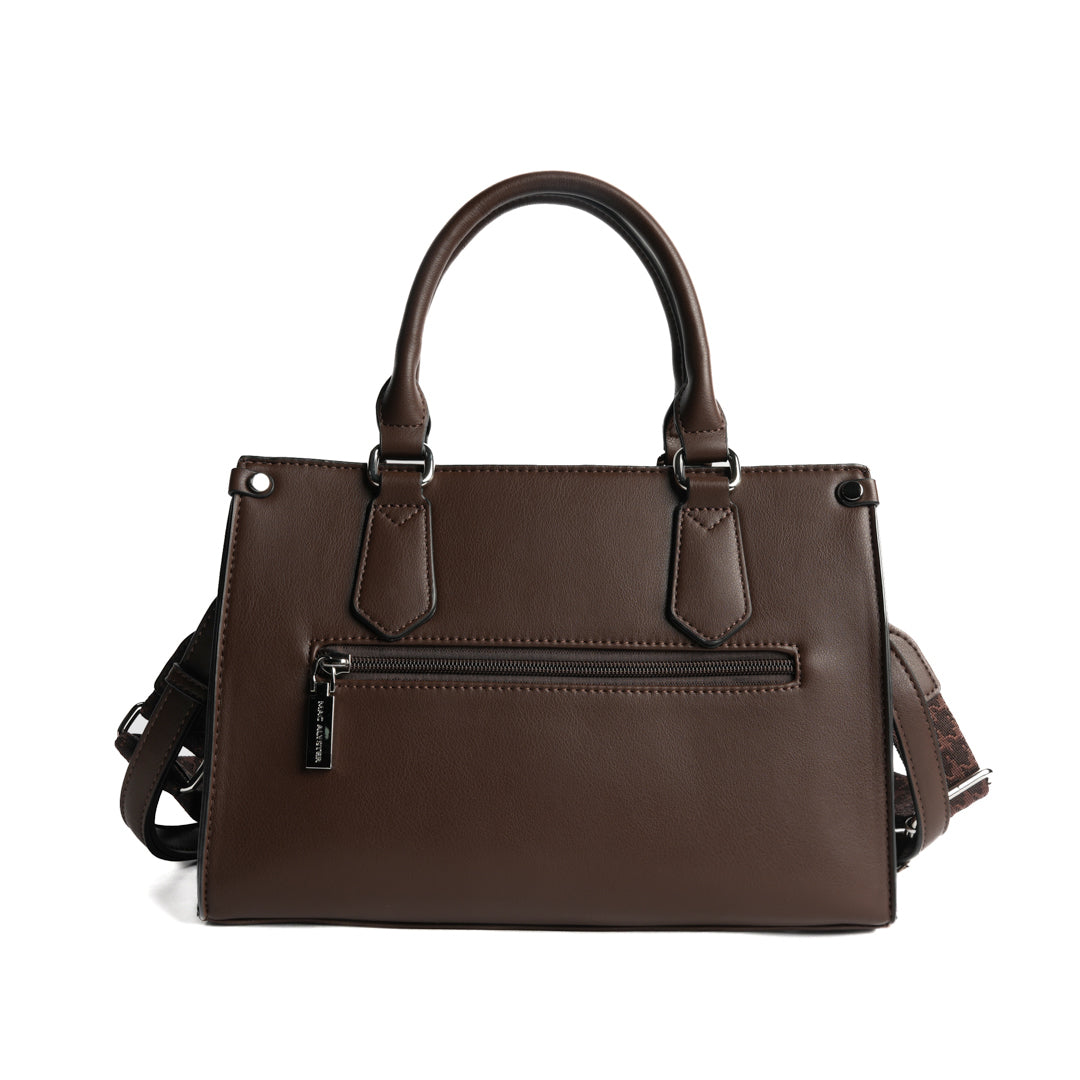 Sac de ville MILAN en cuir synthétique CHOCOLAT de dos