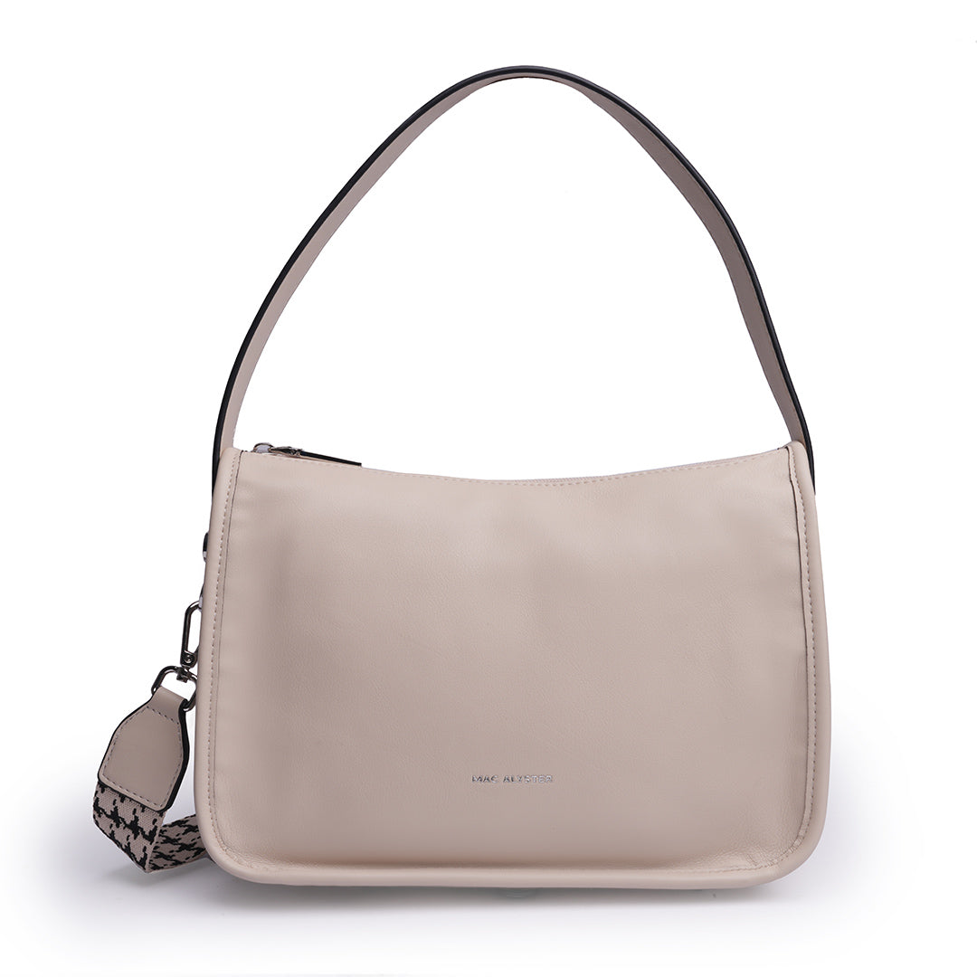 Sac bandoulière MILAN ÉTÉ pour femme en cuir synthétique BEIGE de face