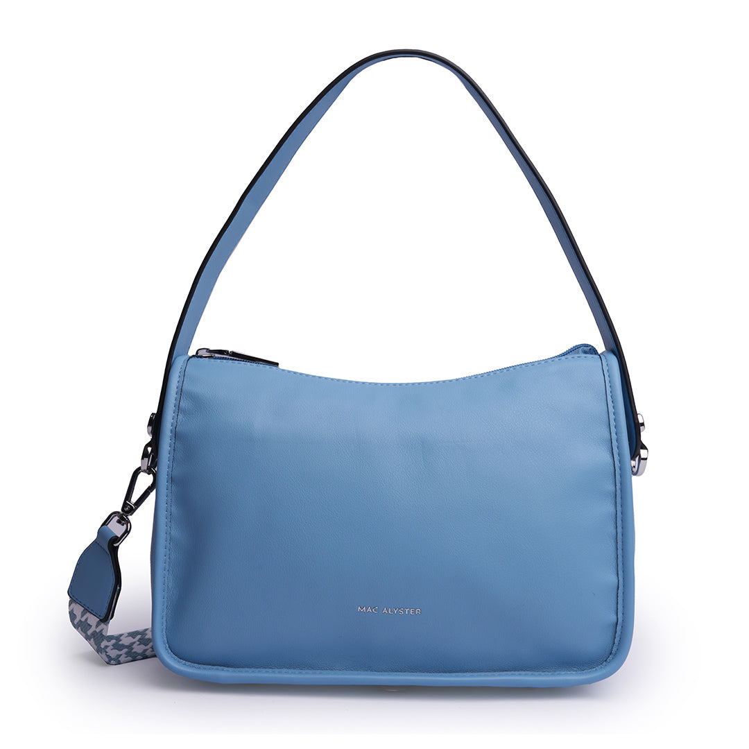 Sac bandoulière MILAN ÉTÉ pour femme en cuir synthétique BLEU de face