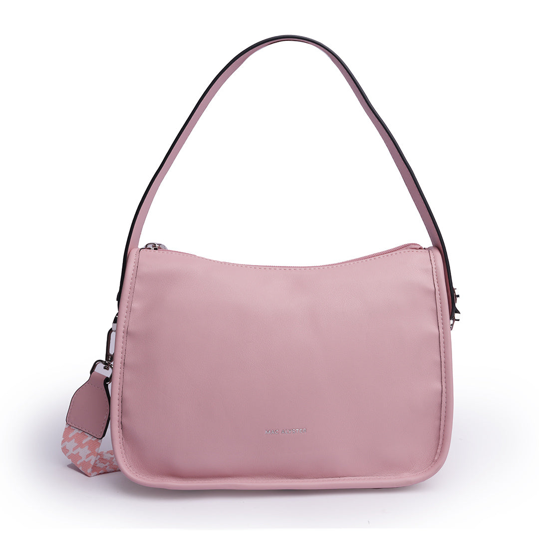 Sac bandoulière MILAN ÉTÉ pour femme en cuir synthétique ROSE de face