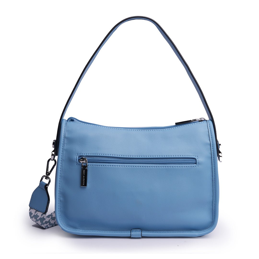 Sac bandoulière MILAN ÉTÉ pour femme en cuir synthétique BLEU de dos