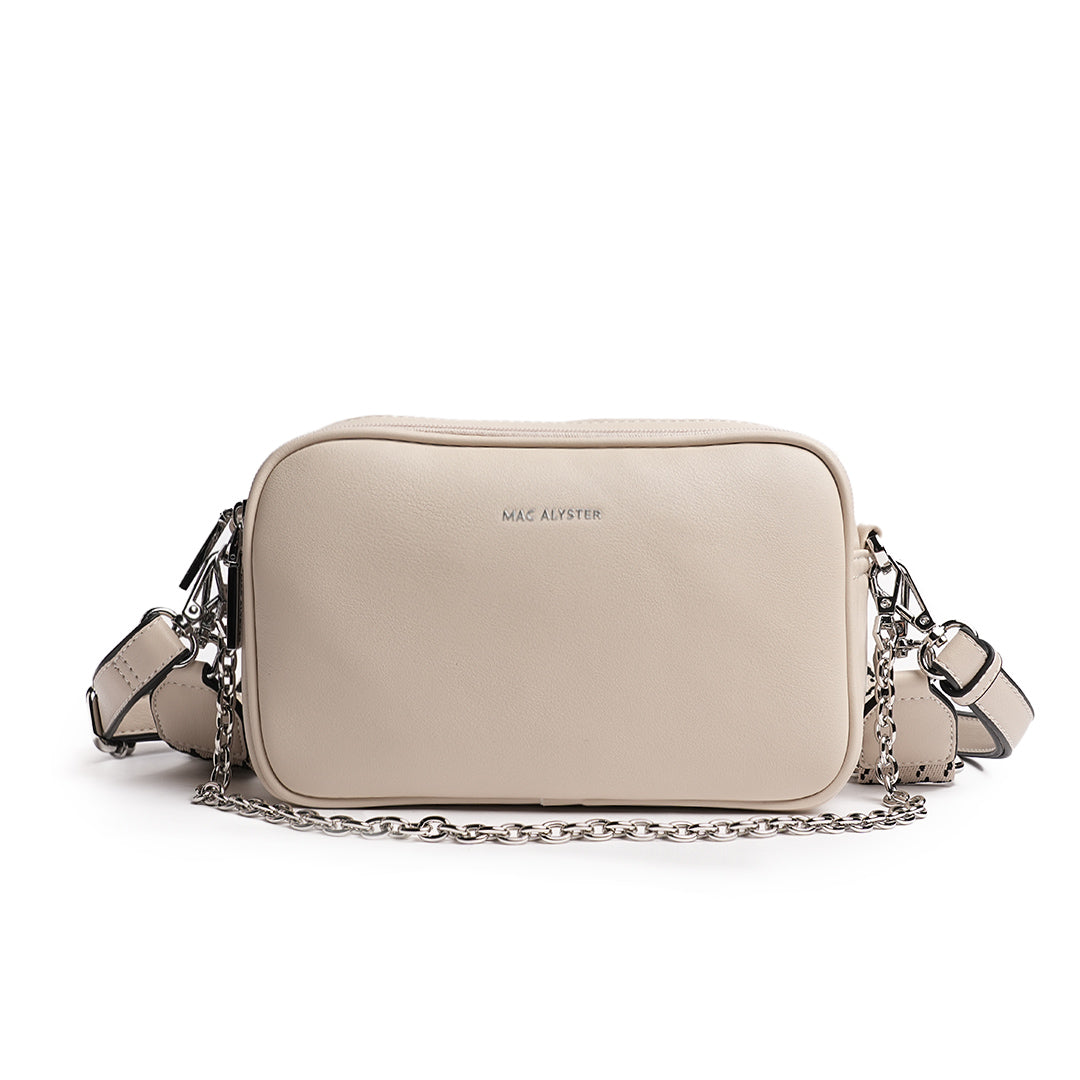 Camera bag MILAN en matière synthétique BEIGE de face