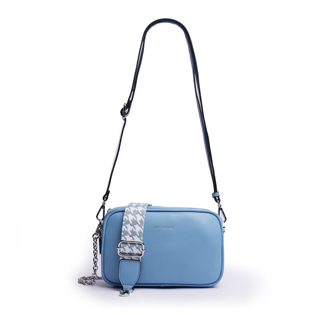 Sac trotteur MILAN en cuir synthétique BLEU de face