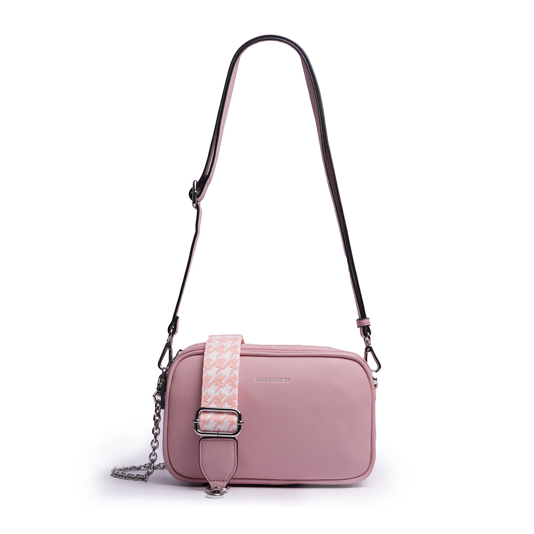 Sac trotteur MILAN en cuir synthétique ROSE de face