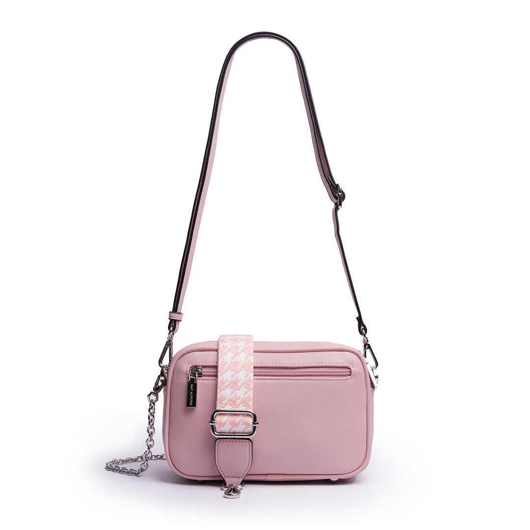 Sac trotteur MILAN en cuir synthétique ROSE de dos