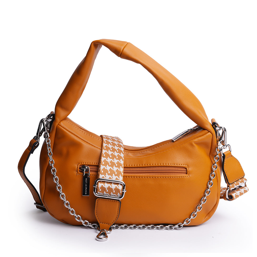 Sac besace MILAN en cuir synthétique CAMEL de dos