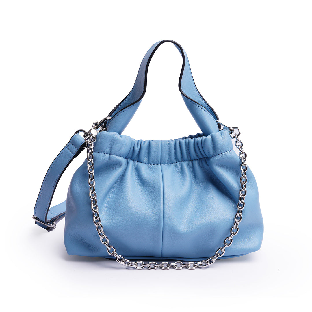 Petit sac à main MILAN en cuir synthétique BLEU de dos