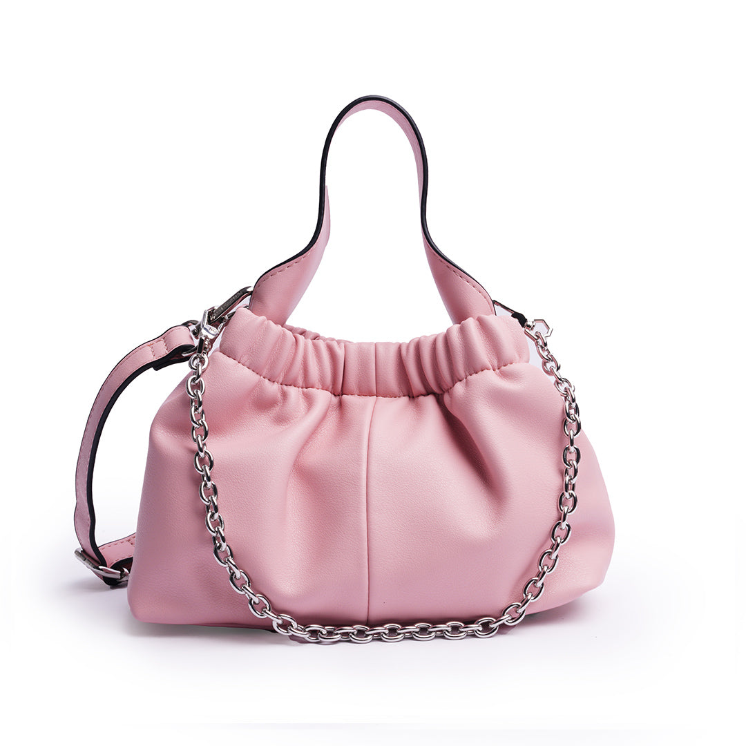 Petit sac à main MILAN en cuir synthétique ROSE de dos