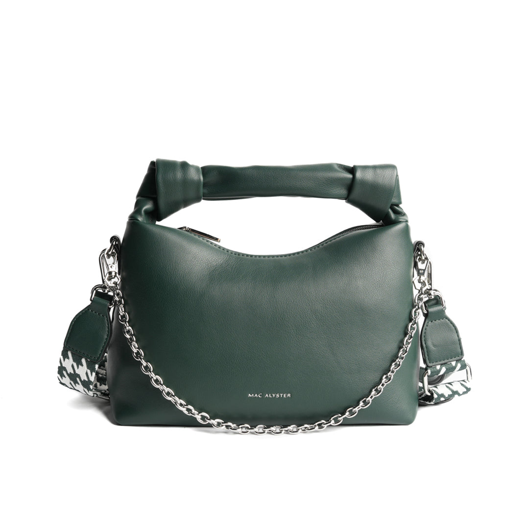 Sac porté main MILAN en cuir synthétique VERT de face