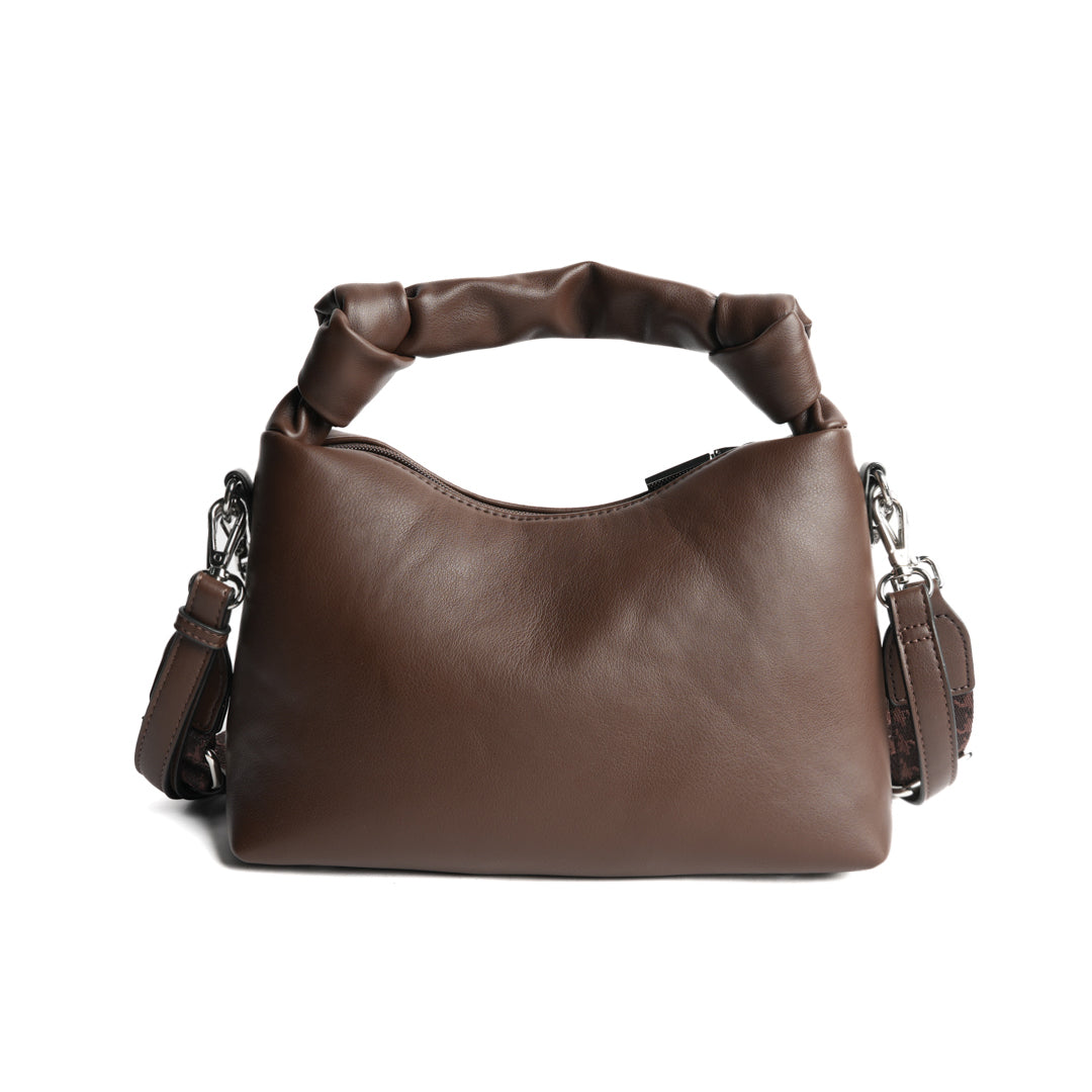 Sac porté main MILAN en cuir synthétique CHOCOLAT de dos