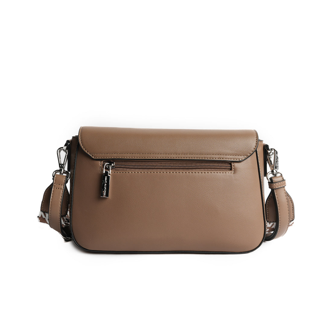 Sac porté épaule MILAN en cuir synthétique TAUPE de dos