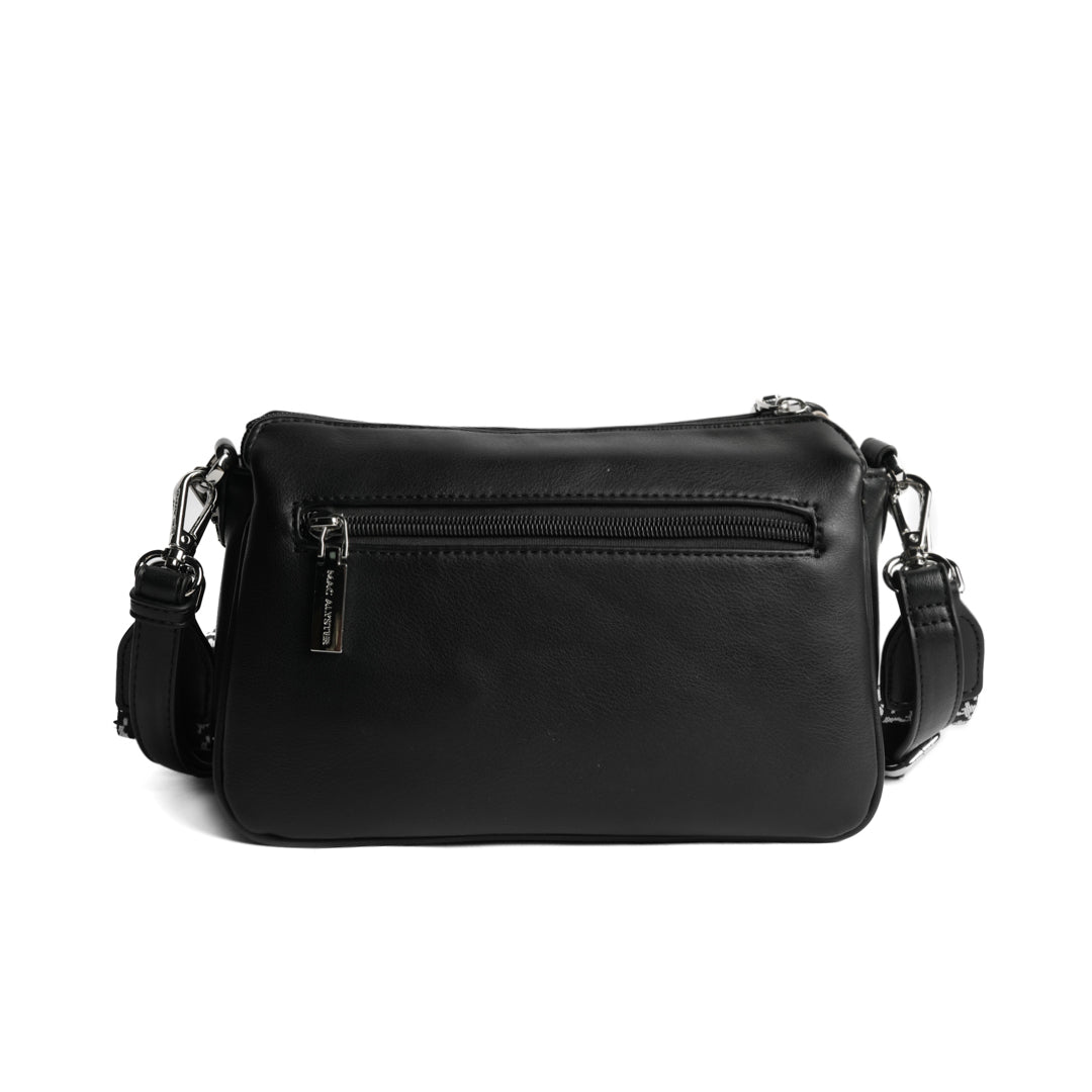 Sac sling MILAN en cuir synthétique NOIR de dos