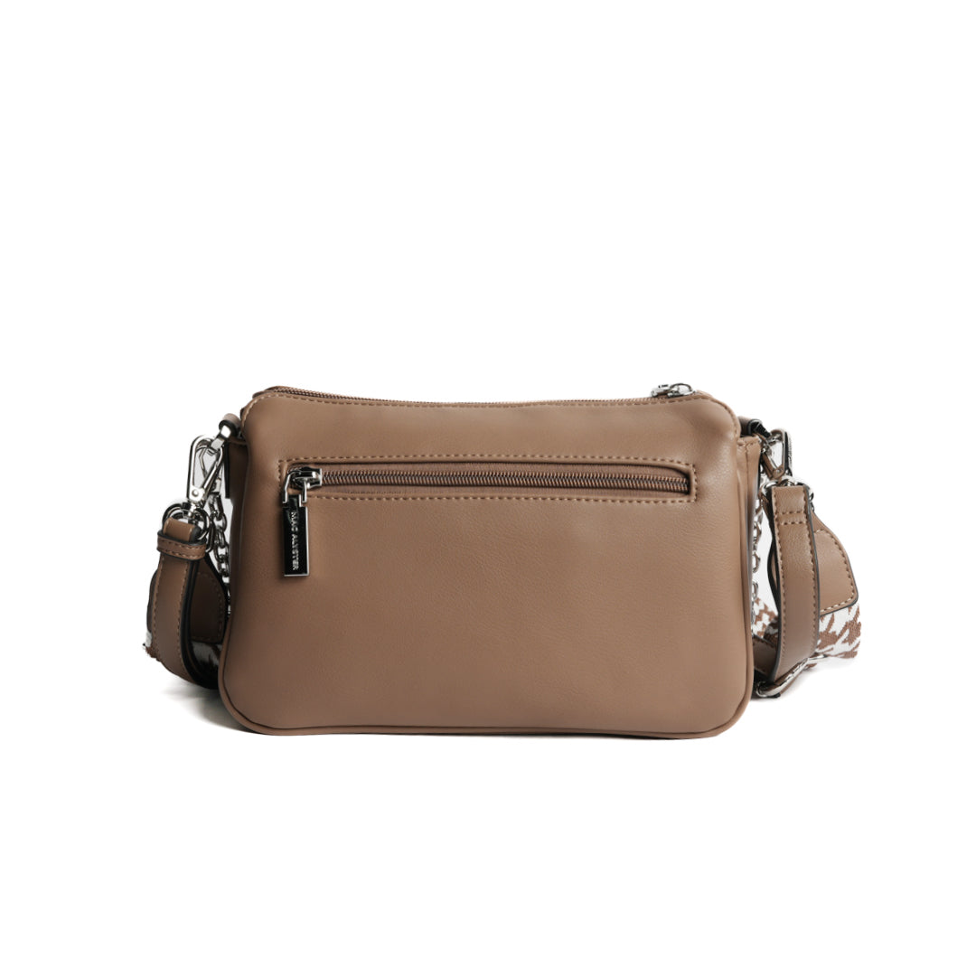 Sac sling MILAN en cuir synthétique TAUPE de dos