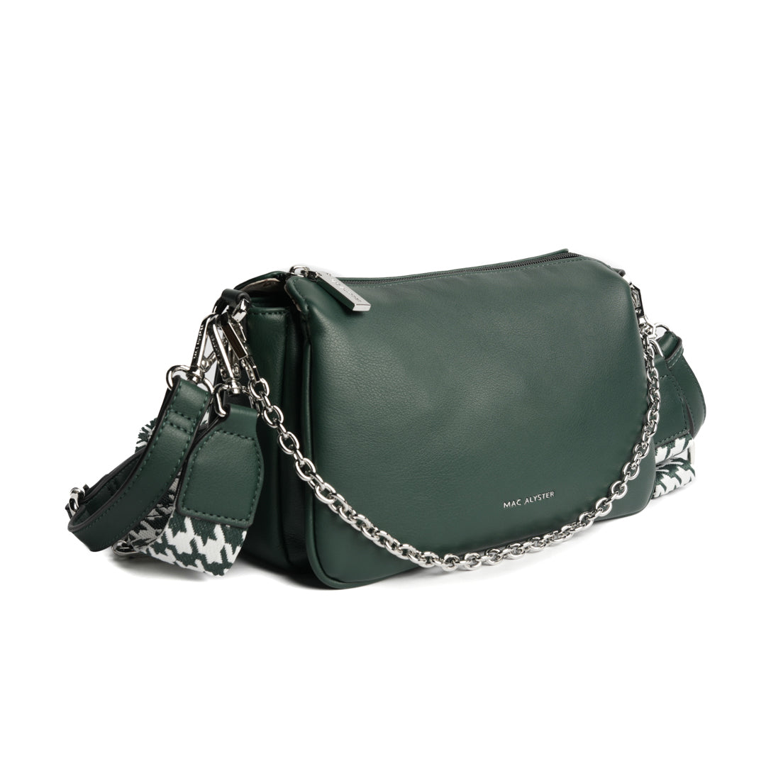 Sac sling MILAN en cuir synthétique SAPIN de trois-quarts