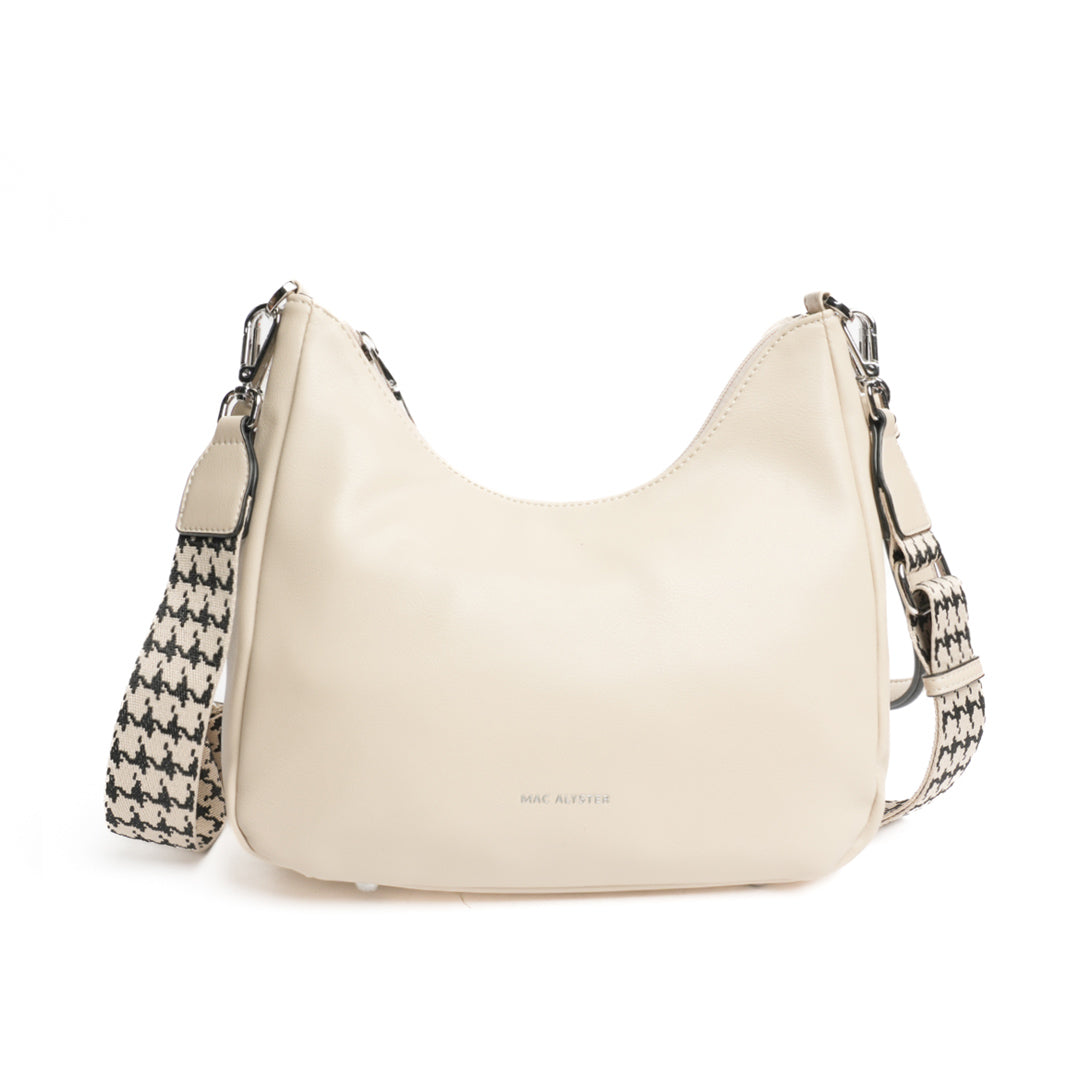 Sac demi-lune MILAN en matière synthétique BEIGE de face