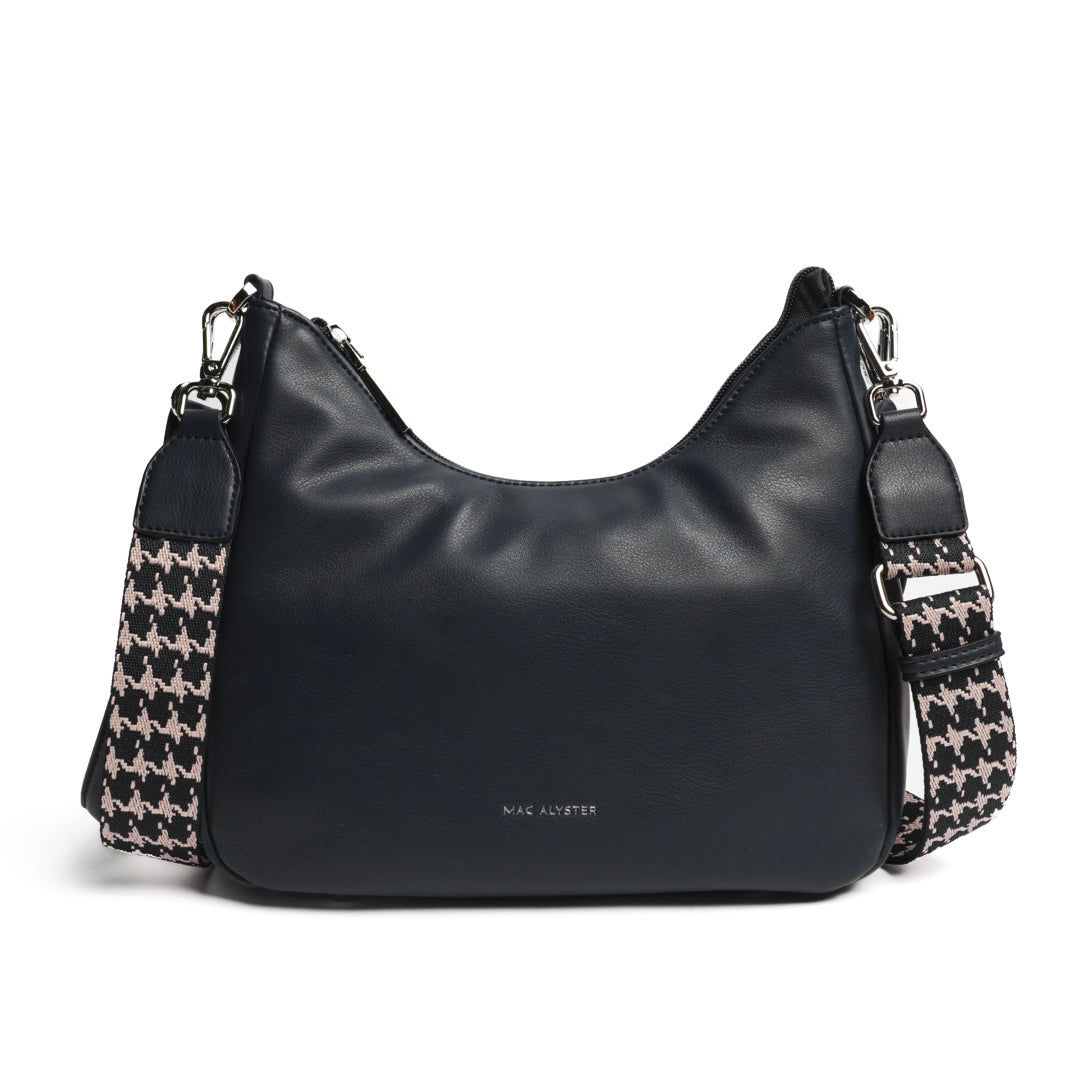 Sac demi-lune MILAN en matière synthétique NOIR de face