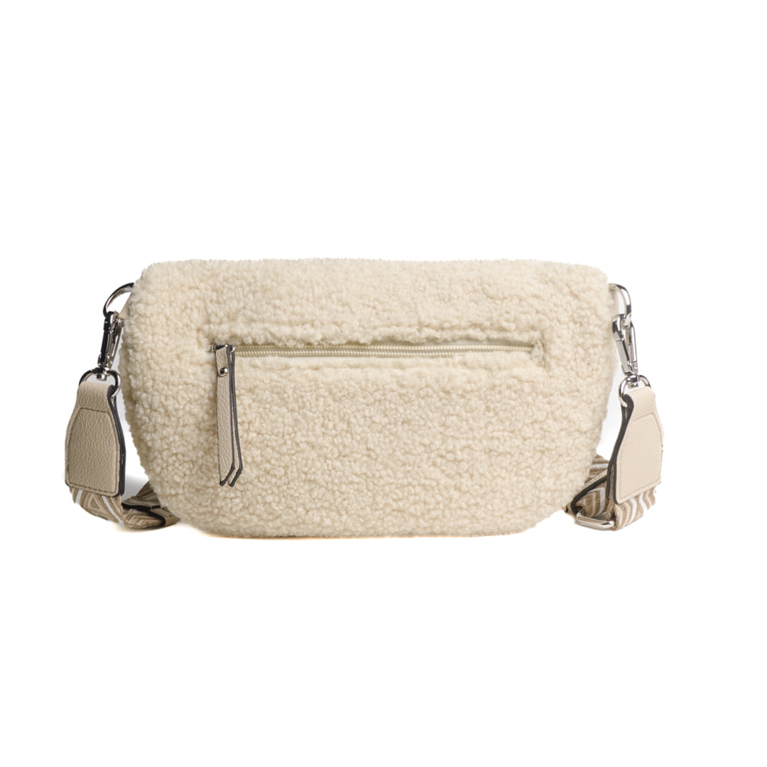 Sac banane MOUMOUTE en cuir synthétique BEIGE de dos