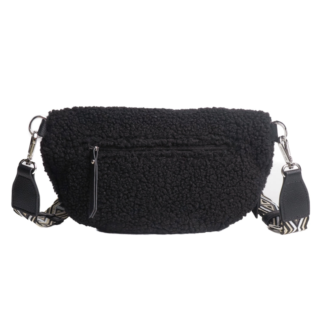 Sac banane MOUMOUTE en cuir synthétique NOIR de dos