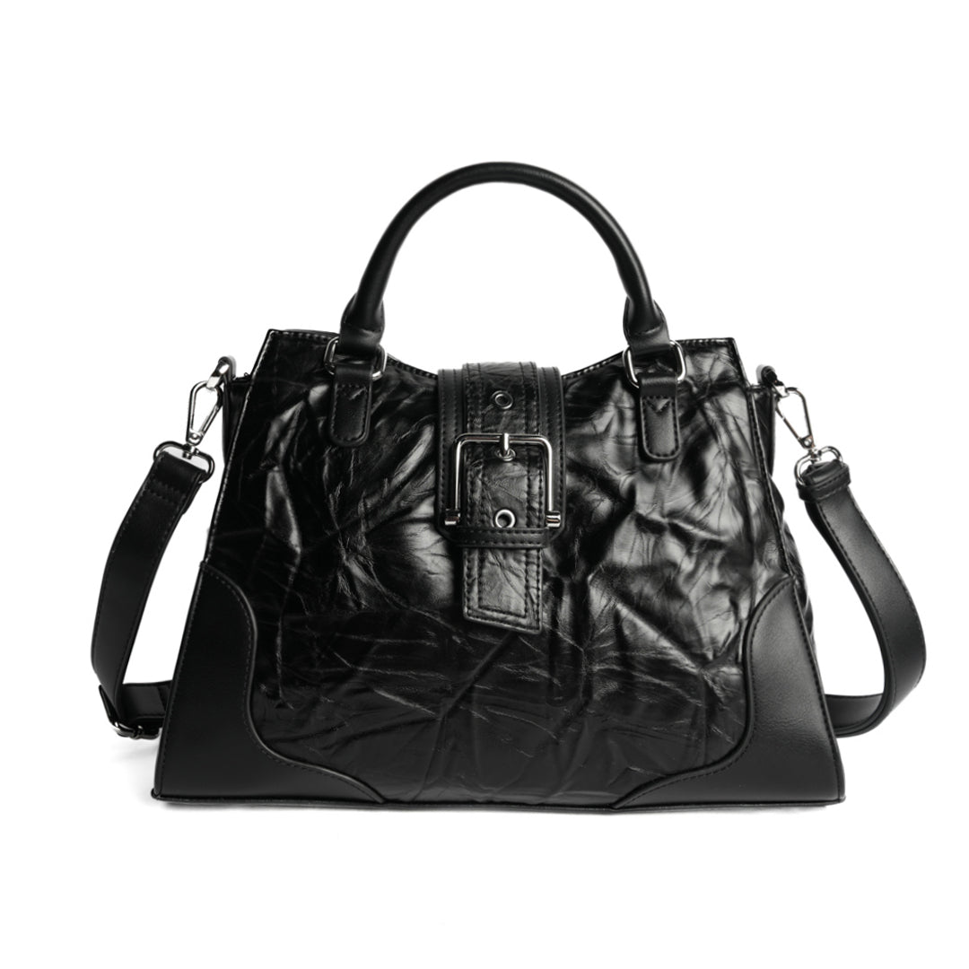 Sac à main ALTER EGO pour femme en cuir synthétique NOIR de face