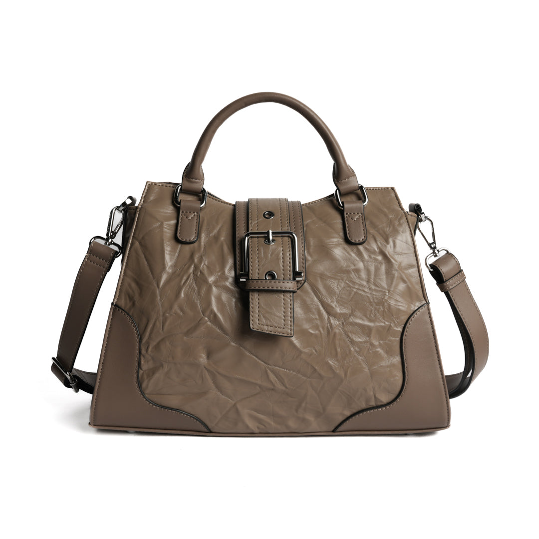 Sac à main ALTER EGO pour femme en cuir synthétique TAUPE de face