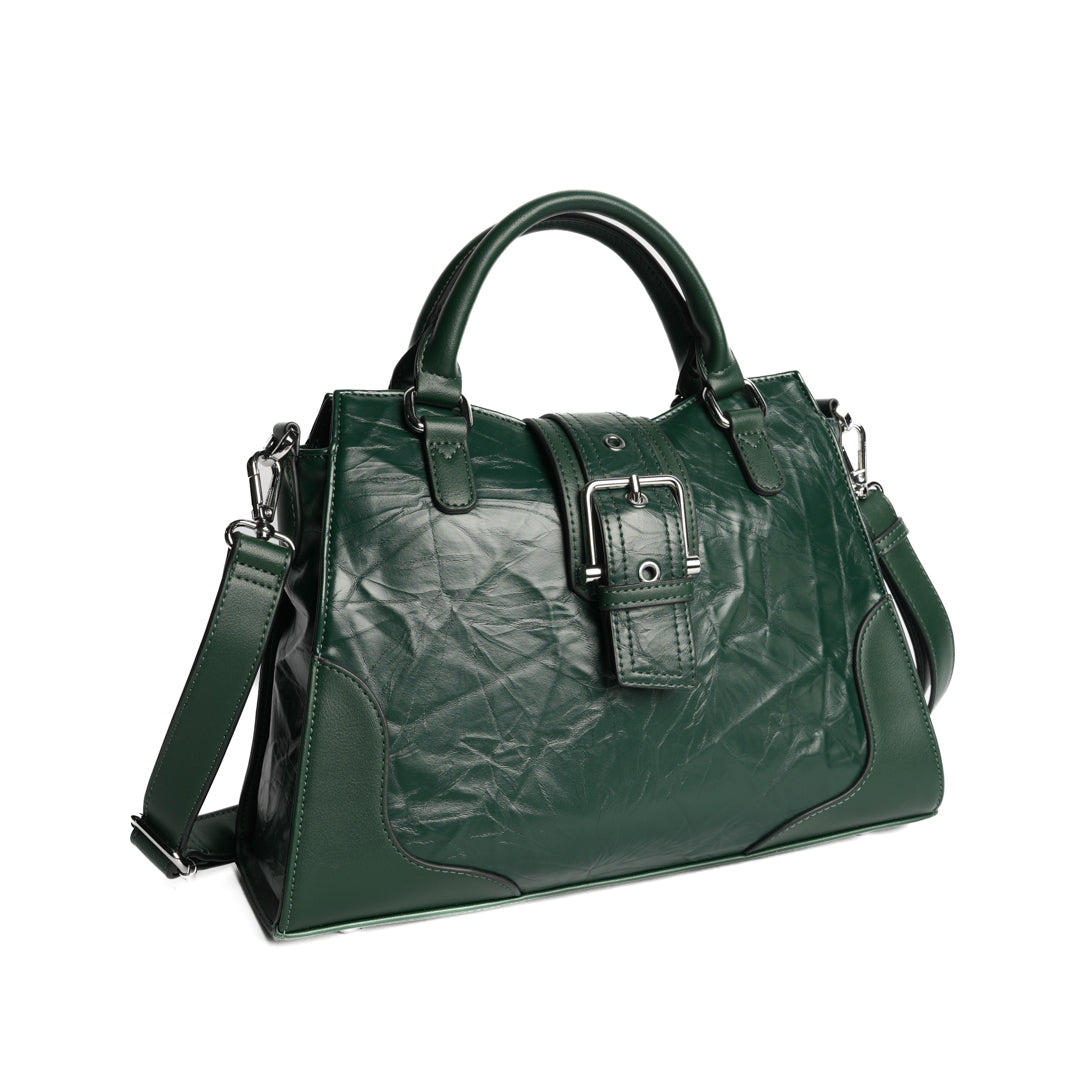 Sac à main ALTER EGO pour femme en cuir synthétique VERT de trois-quarts