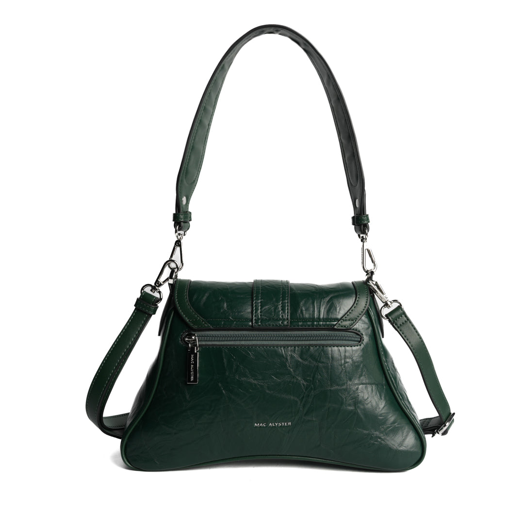 Sac à rabat ALTER EGO pour femme en cuir synthétique VERT de dos