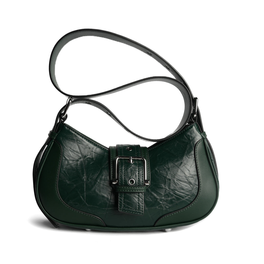 Sac porté épaule ALTER EGO pour femme en cuir synthétique VERT de face