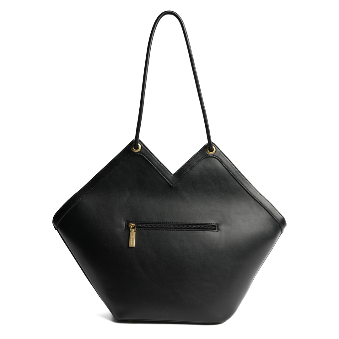 Sac shopping BLUETTE pour femme en cuir synthétique NOIR de dos