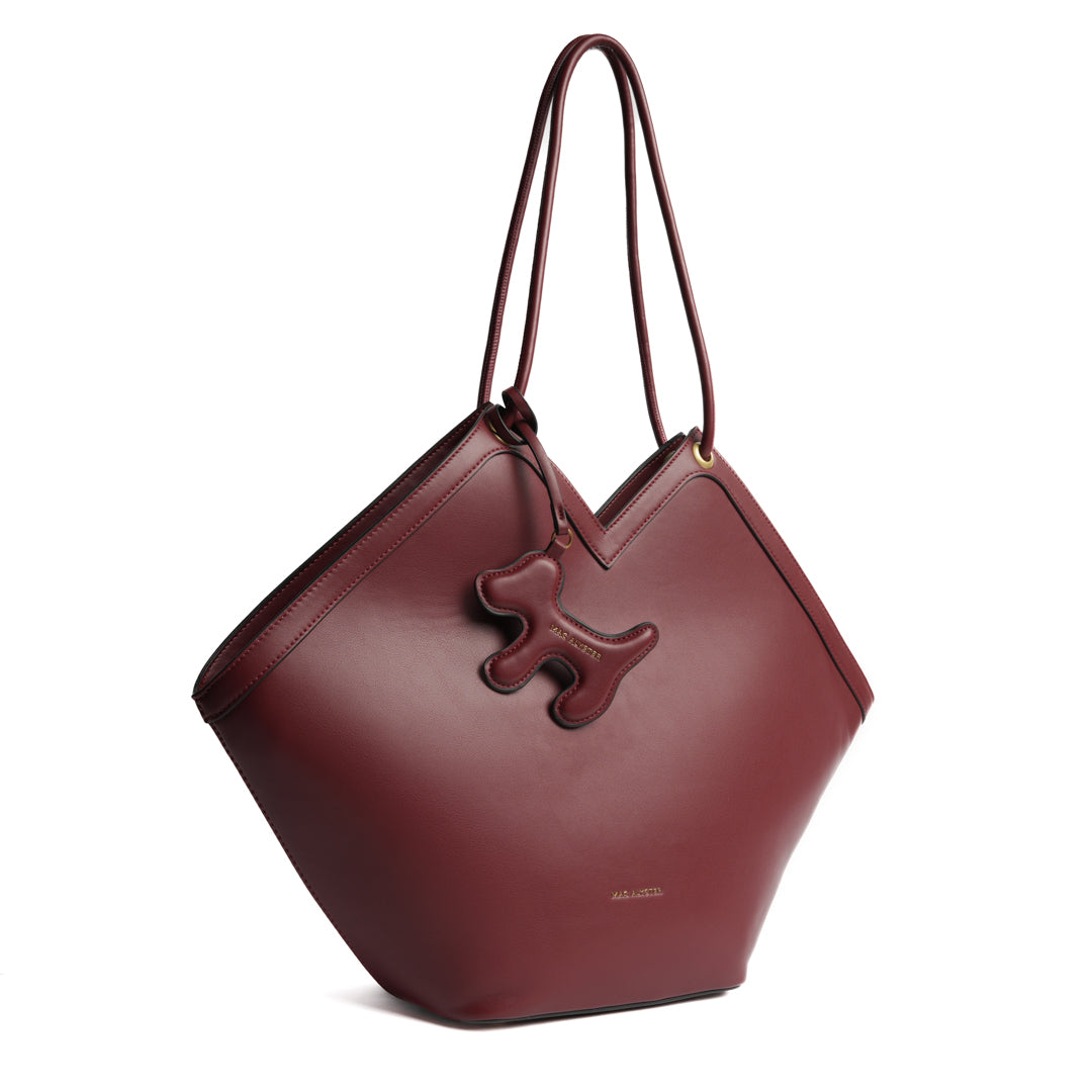 Sac shopping BLUETTE pour femme en cuir synthétique CARMIN de trois-quarts