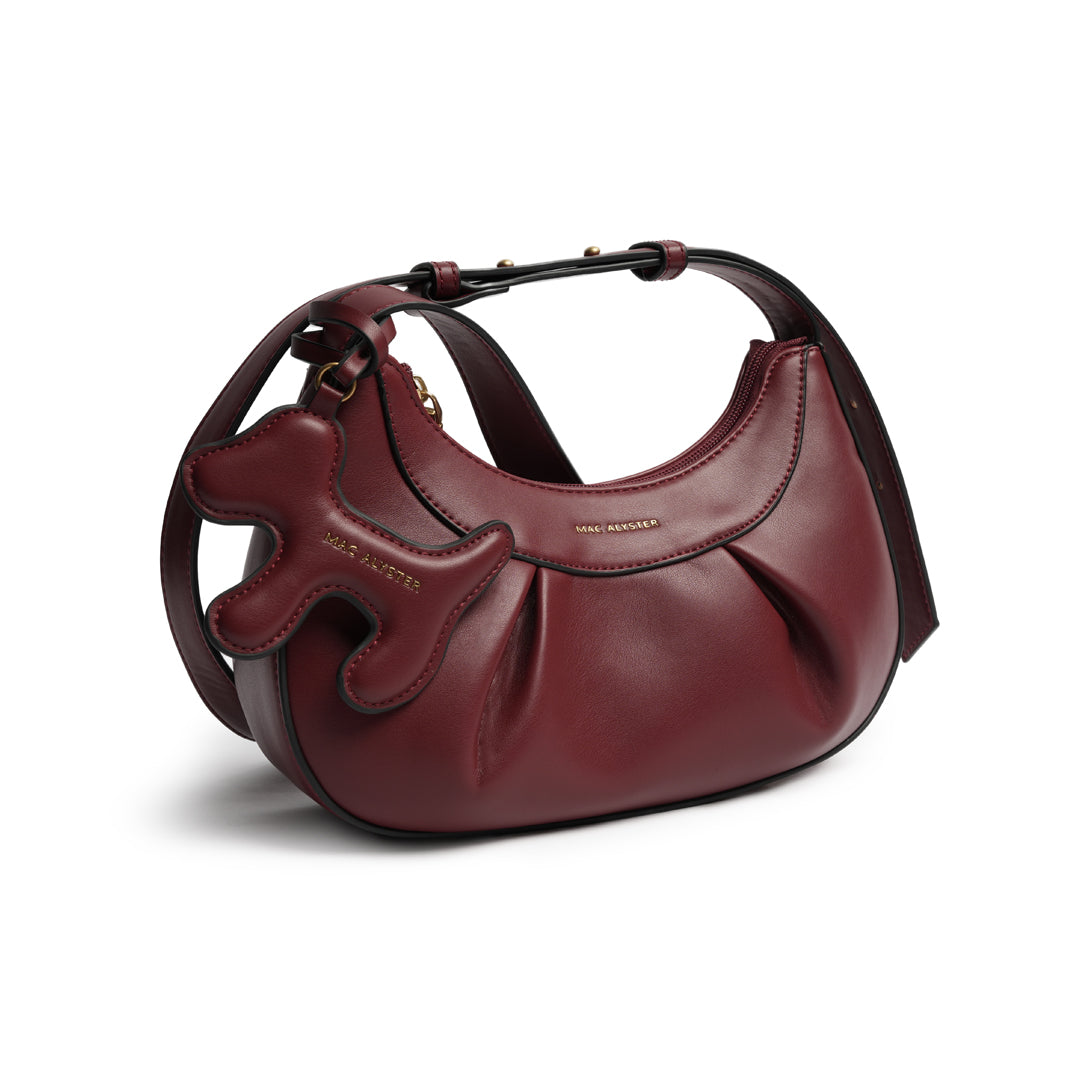 Sac porté épaule BLUETTE pour femme en cuir synthétique CARMIN de trois-quarts