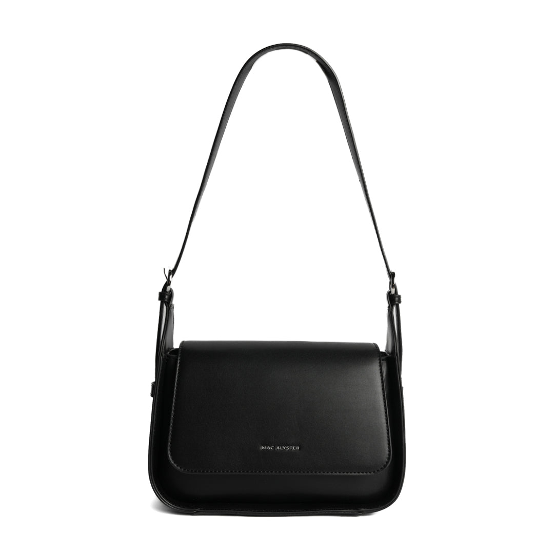 Sac rabat GALA pour femme en cuir synthétique NOIR de face