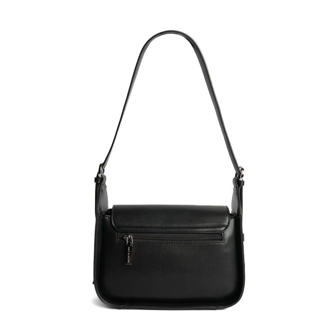 Sac rabat GALA pour femme en cuir synthétique NOIR de dos