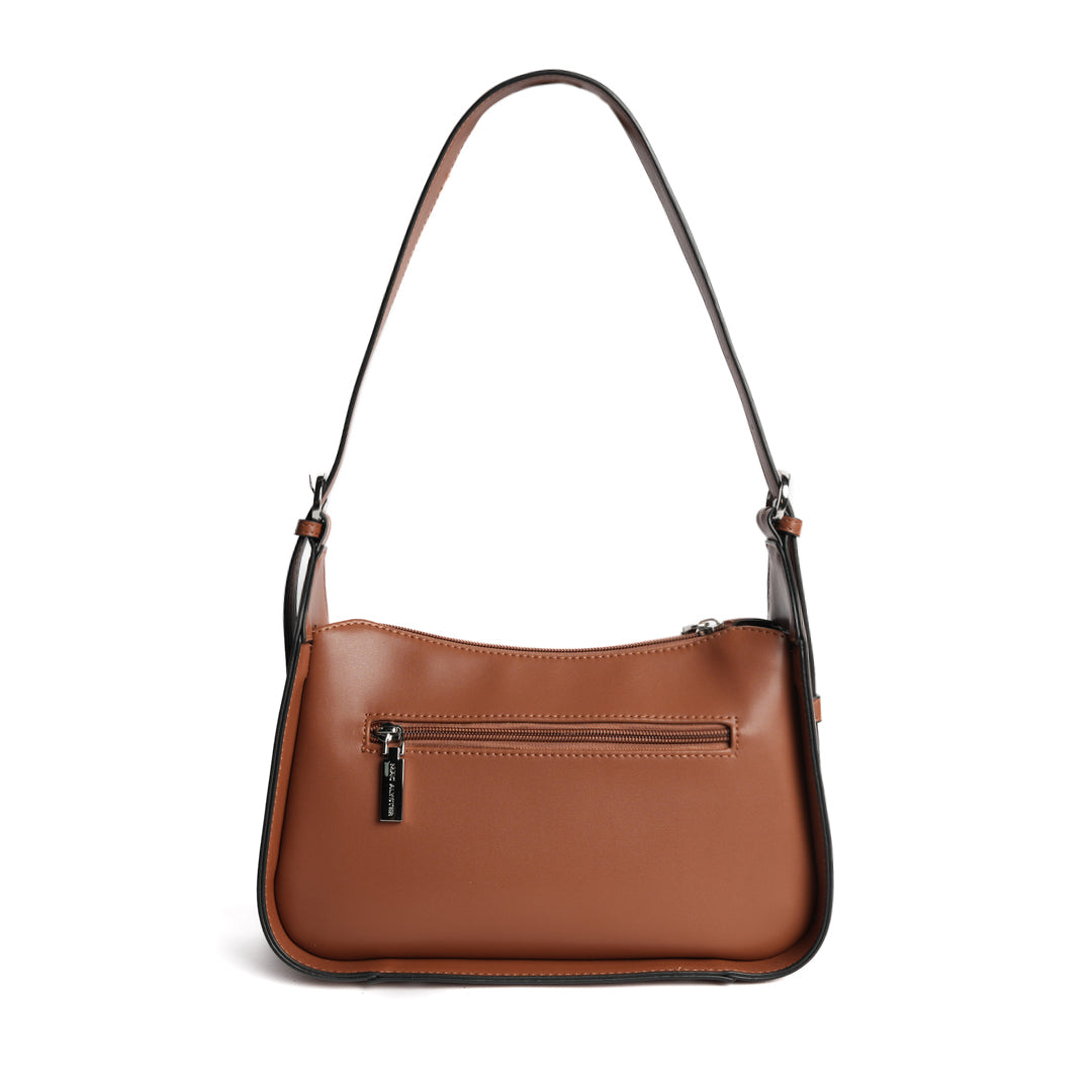 Sac trotteur GALA pour femme en cuir synthétique COGNAC de dos