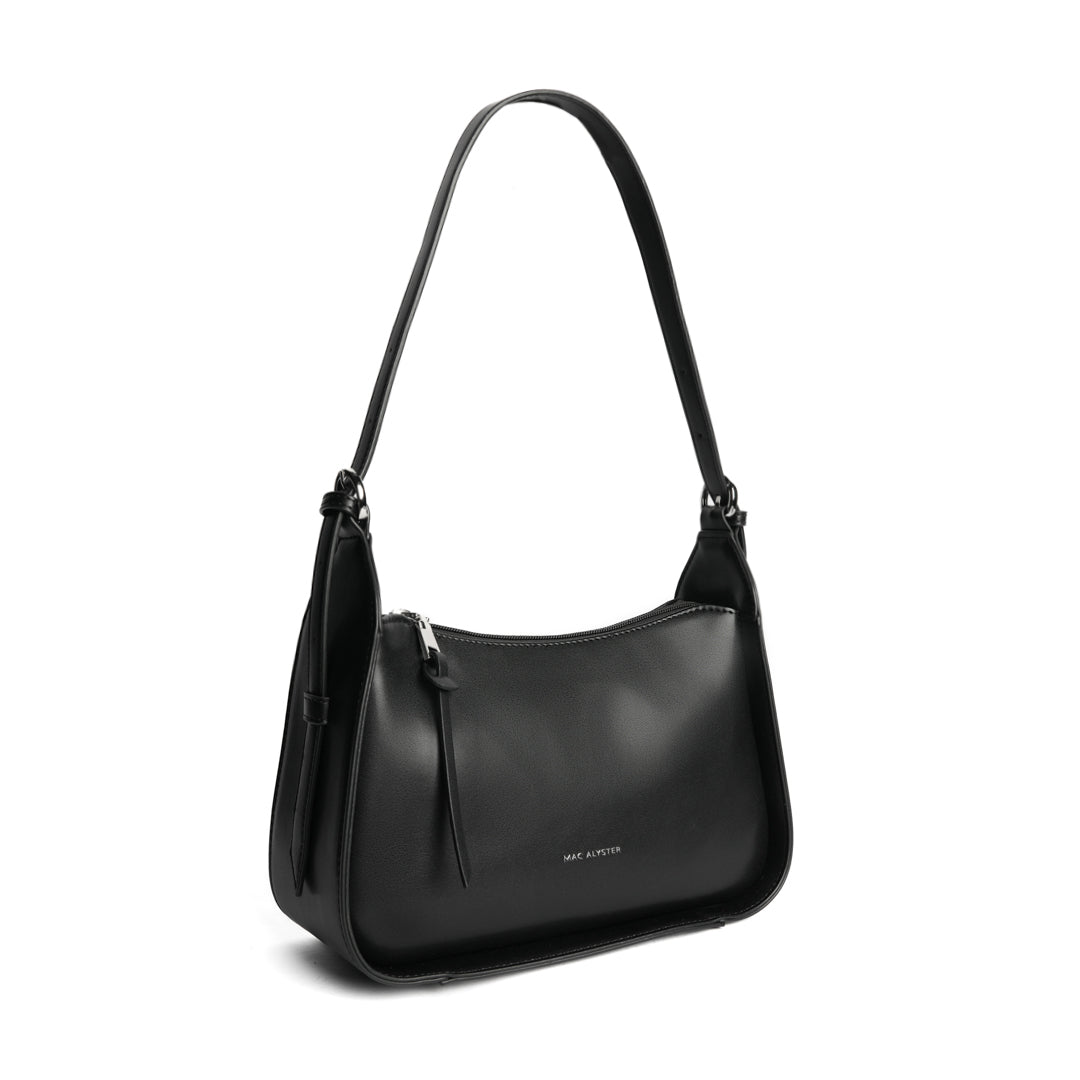 Sac trotteur GALA pour femme en cuir synthétique NOIR de trois-quarts