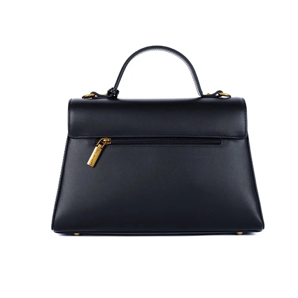 Sac noir MELYSSA chaine cuir alumine